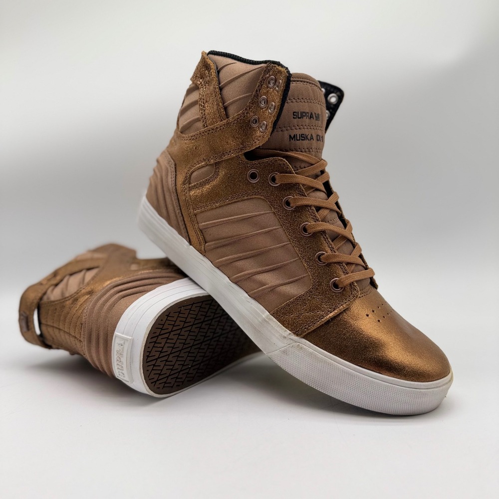 Supra Skytop Muska 001 Mens 10.5 Metallic Bronze Copper High Top Sneakers